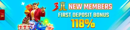 3JL 118% 1SR DEPOSIT BONUS